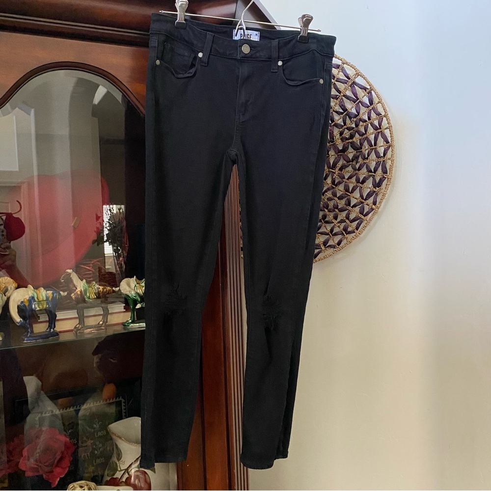 paige black Verdugo Crop distressed skinny jeans 27 cigarettejeans